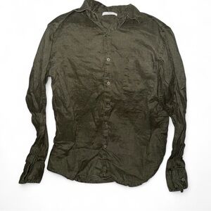 Uniqlo Dark Olive Casual Button Down Shirt